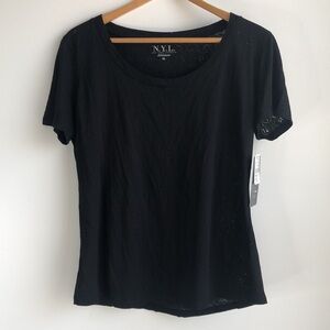New York Laundry black athleisure top